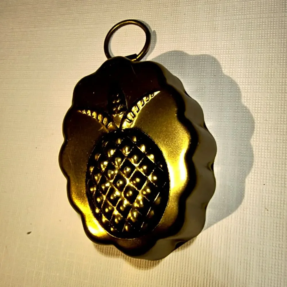1638. Mini Gold Colored Jello Mold Pineapple Williams Sonoma